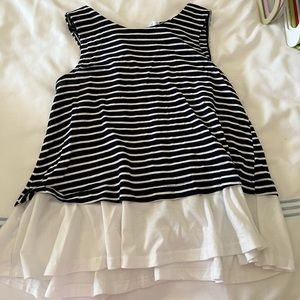 Navy and white stripe Boutique Top Size Small